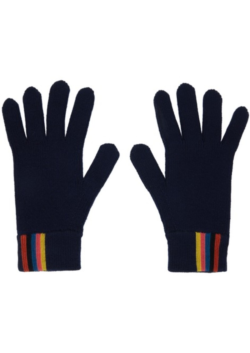 Paul Smith Navy Artist Stripe Gloves