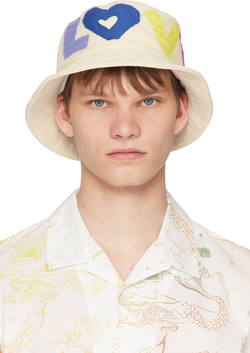 Paul Smith Off-White 'Love' Appliqué Bucket Hat