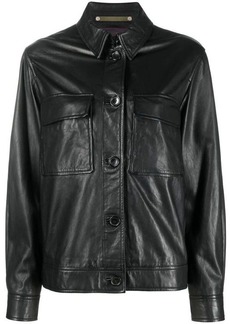 PAUL SMITH PS button-up leather shirt jacket
