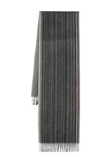 PAUL SMITH Striped fringed scarf