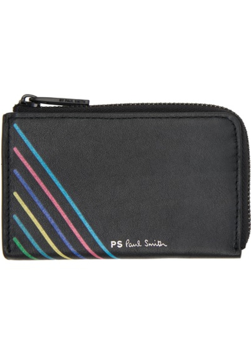 PS by Paul Smith Black Sports Stripe Zip Wallet