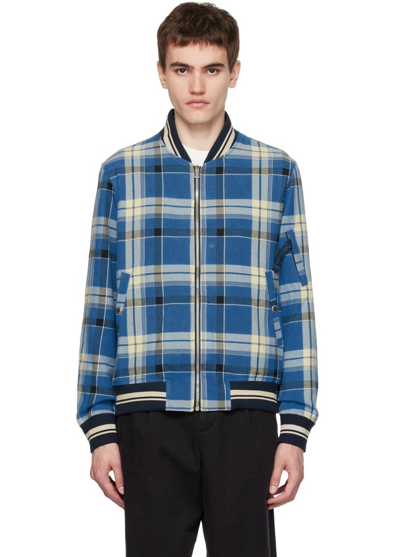 PS by Paul Smith Blue Check Bomber Jacket