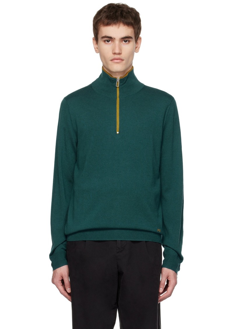PS by Paul Smith Blue Half Zip Sweater