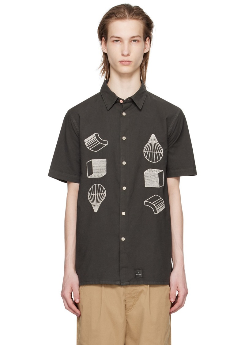PS by Paul Smith Gray Embroidered Shirt