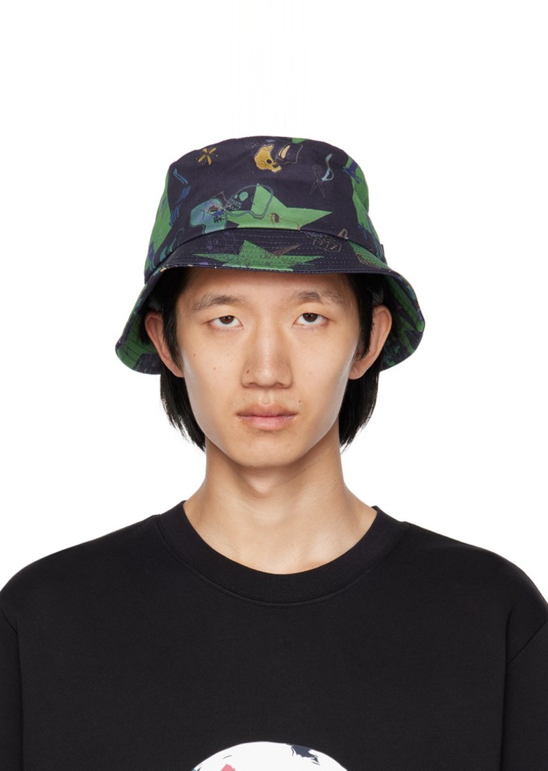 PS by Paul Smith Navy & Green Tattoo Bucket Hat