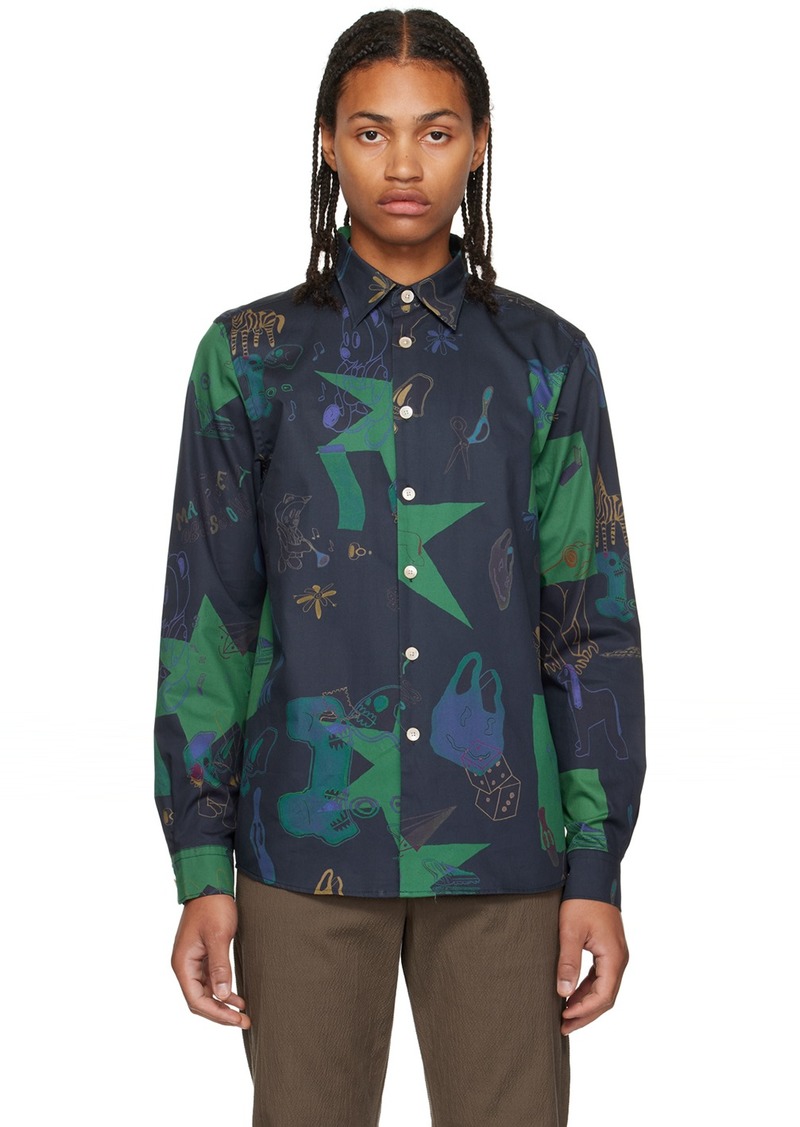 PS by Paul Smith Navy Magnificent Obsessions Shirt