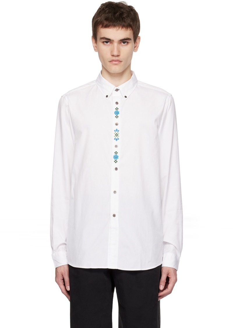 PS by Paul Smith White Embroidered Shirt