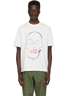 PS by Paul Smith White Linear Skull T-Shirt