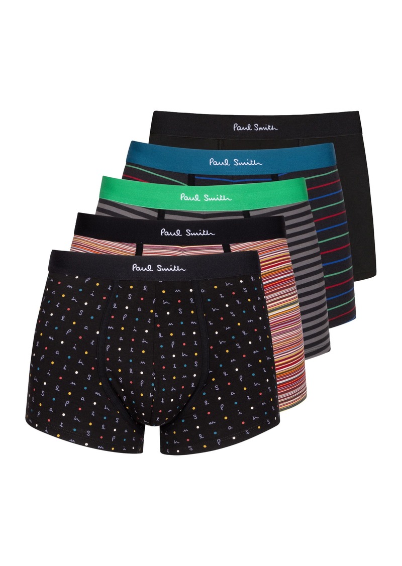 PS Paul Smith Men's Multi-Stripe Organic-Cotton Boxer Briefs Five Pack