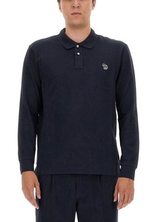 PS PAUL SMITH POLO SHIRT WITH ZEBRA PATCH