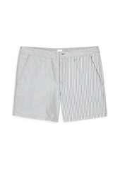 Ps Paul Smith Striped Snap Closure Swim Trunks