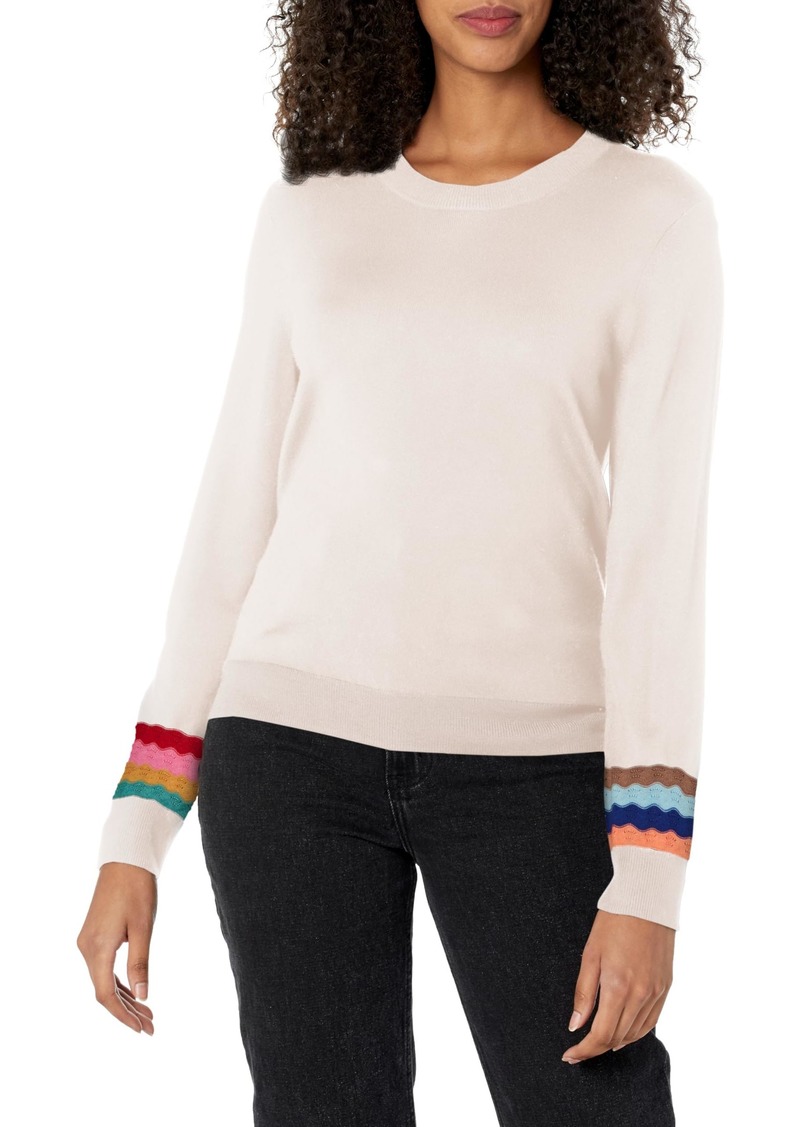 PS Paul Smith Women's Rainbow Cuff Sweater Off White