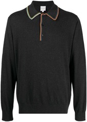 Paul Smith signature-stripe long-sleeved polo shirt