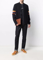 Paul Smith stripe-detail knitted bomber jacket