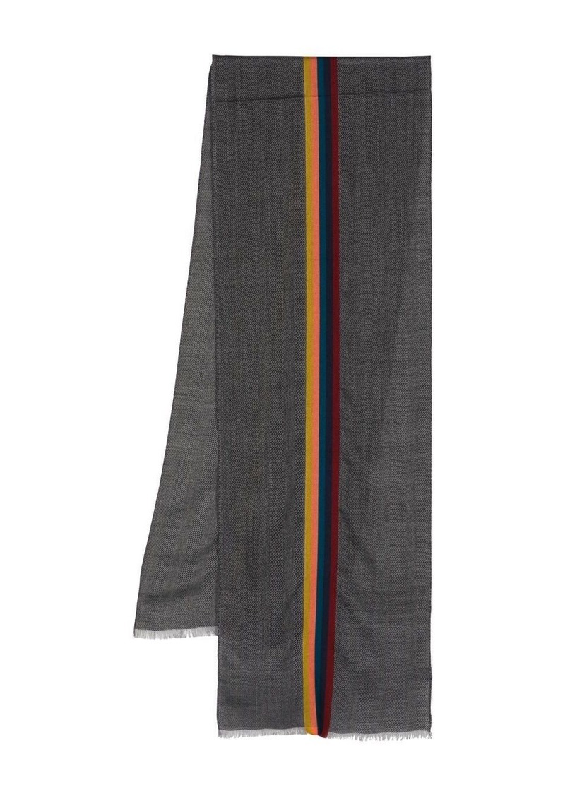 Paul Smith striped herringbone scarf