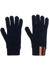 Paul Smith striped knitted wool gloves