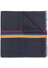 Paul Smith striped virgin wool-blend scarf