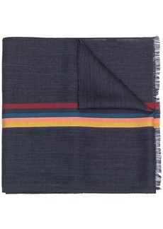 Paul Smith striped virgin wool-blend scarf