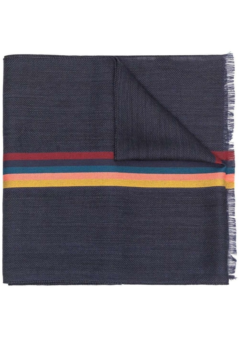 Paul Smith striped virgin wool-blend scarf