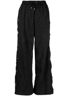 P.E Nation Volley crinkled-finish wide-leg trousers