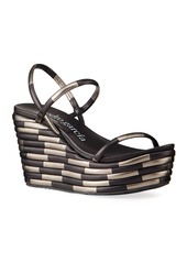 Pedro Garcia Debs Two-Tone Strap Wedge Sandals
