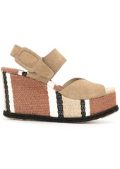 Pedro Garcia stripe-detail raffia-sole sandals