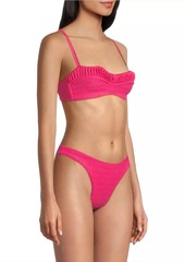 Peixoto Emmy Textured Bandeau Bikini Top