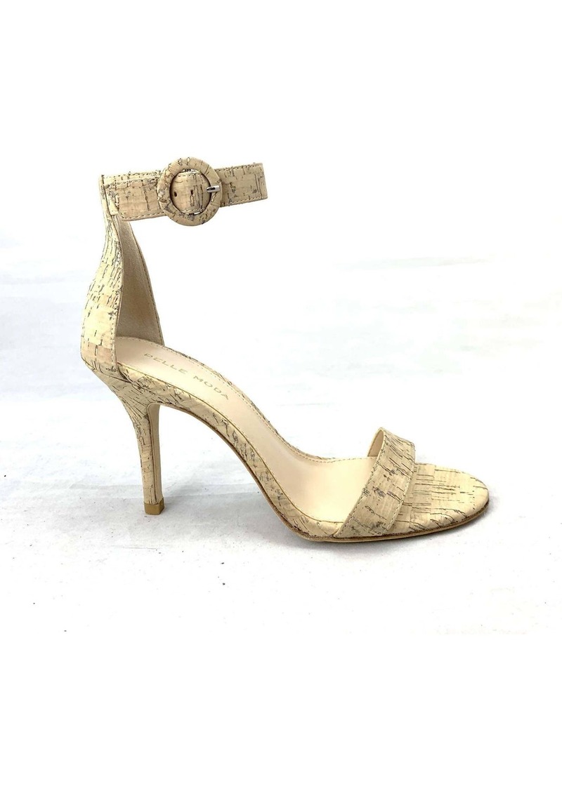 Pelle Moda Kallie High Heels In White Washed Cork