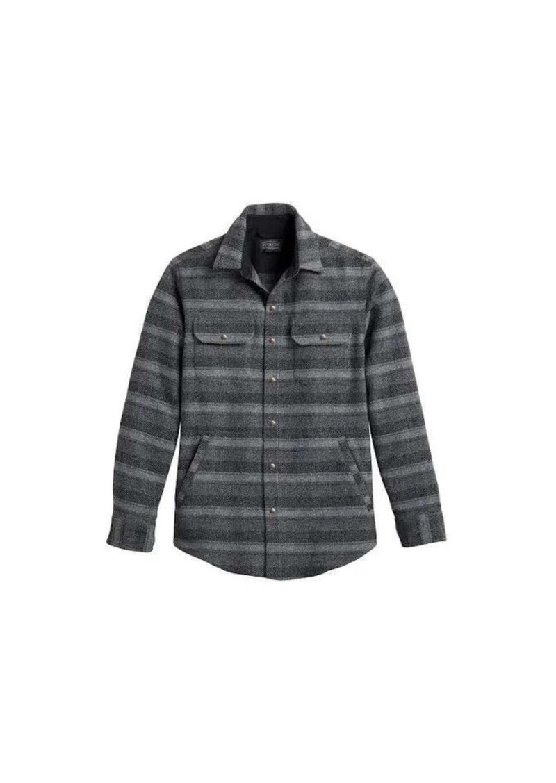 Pendleton Forrest Twill Snap Shirt In Grey Mix Stripe