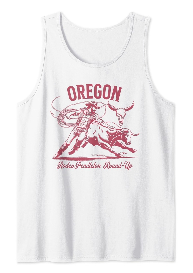 Oregon Pendleton Round-Up Cowboy Bulls and Steers Tank Top