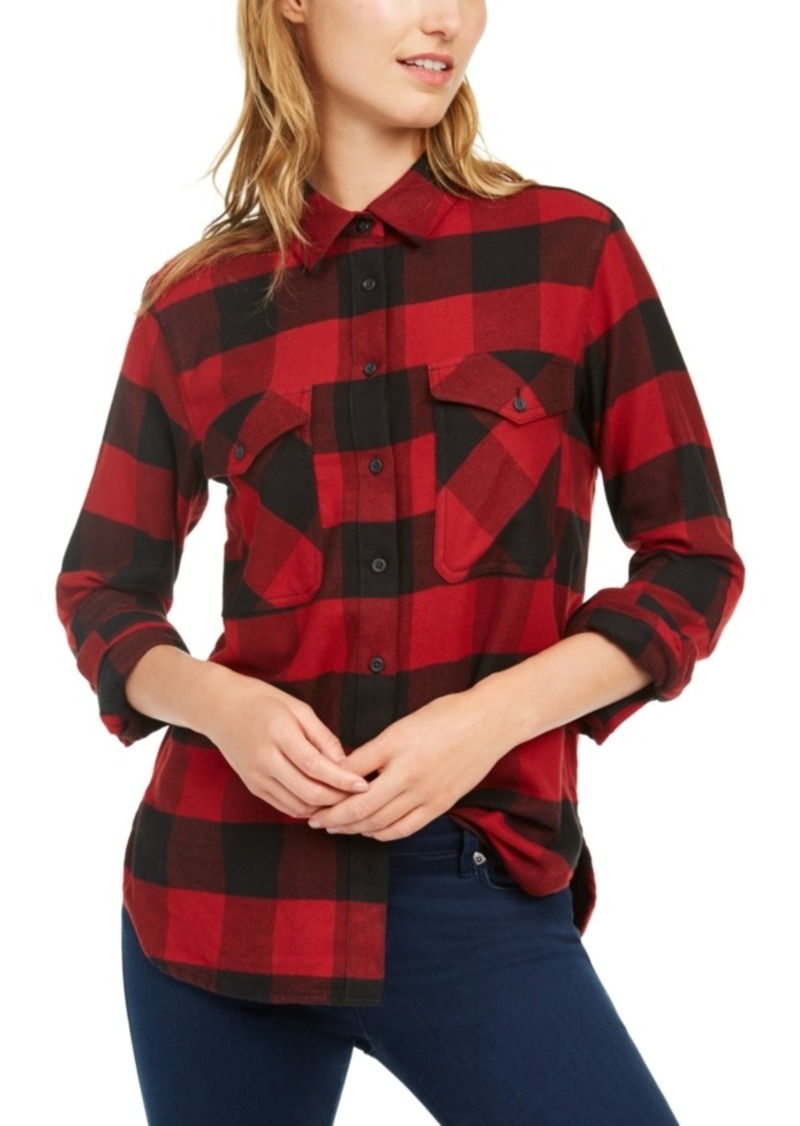 Pendleton Cotton Elbow-Patch Plaid Flannel Shirt
