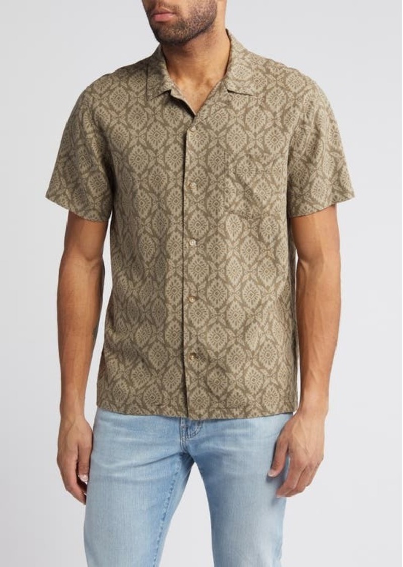 Pendleton Linen Blend Short Sleeve Button-Up Shirt