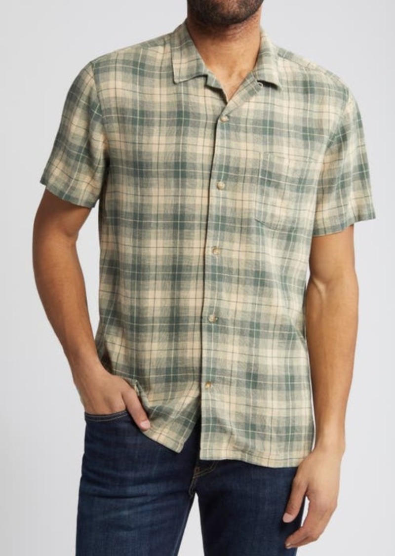 Pendleton Linen Blend Short Sleeve Button-Up Shirt
