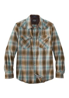 Pendleton Men's Size Long Sleeve Snap Front Classic Fit Canyon Wool Shirt  MD-Tall