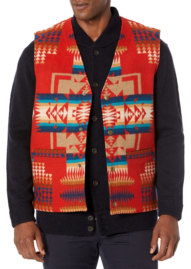 Pendleton Men's Quilted Snap Wool Vest Chief Joseph-Red LG