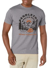 Pendleton Men's Short Sleeve Classic Fit National Park Graphic T-Shirt Olympic-Vintage Snow/Black SM