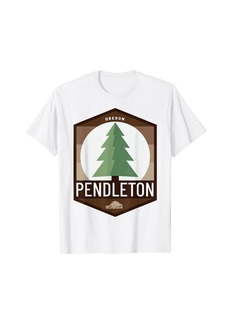 Pendleton Oregon OR Douglas Fir Tree Beaver Pine Badge T-Shirt
