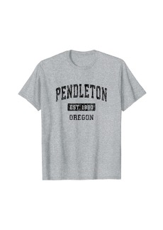 Pendleton Oregon OR Vintage Sports Design Black Design T-Shirt