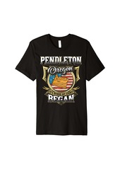 Pendleton Oregon USA Flag 4th Of July Premium T-Shirt