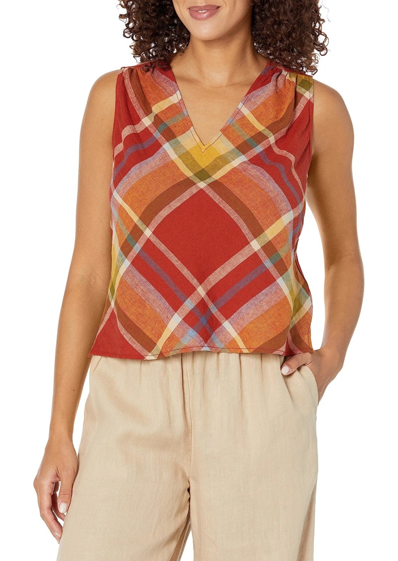 Pendleton Women's V-Neck Linen Blend Tank Top  XXS