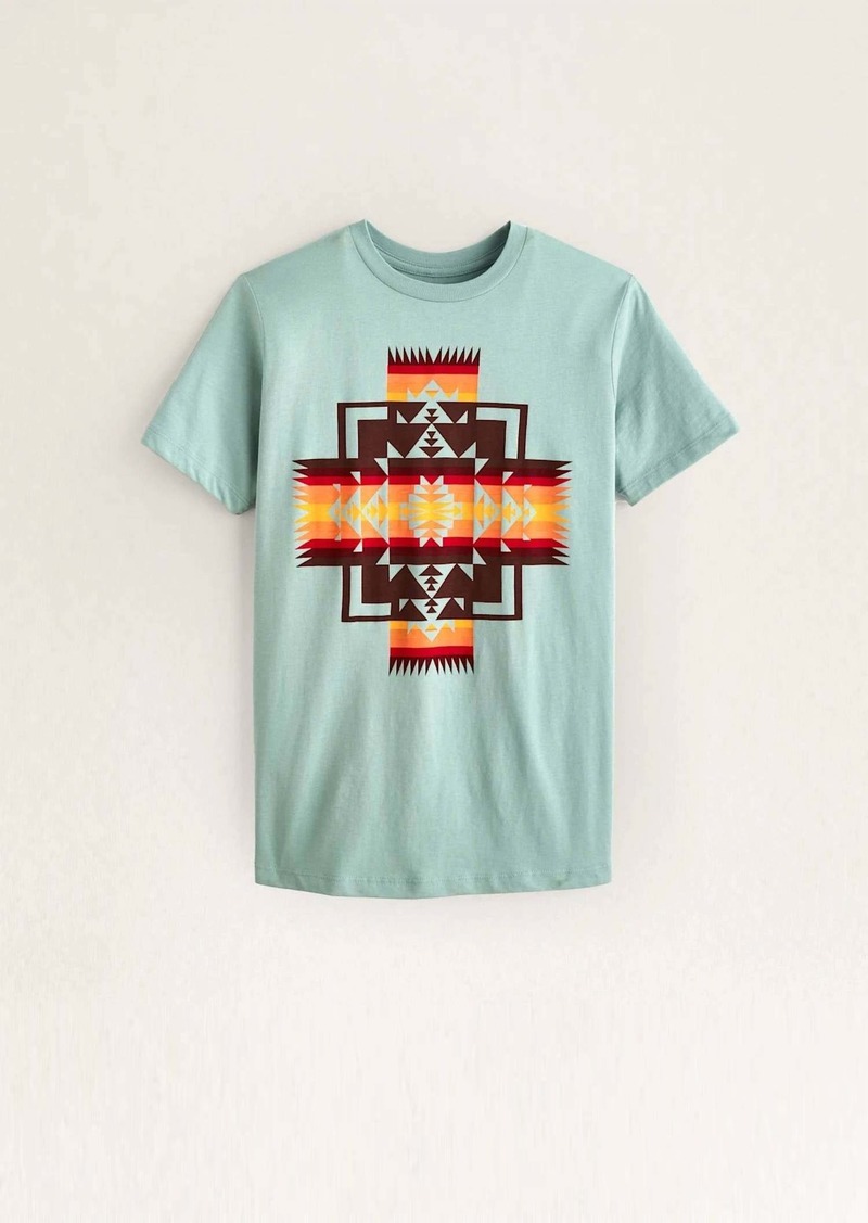 Pendleton Womens Chief Joseph Graphic Tee Top In Seafoam