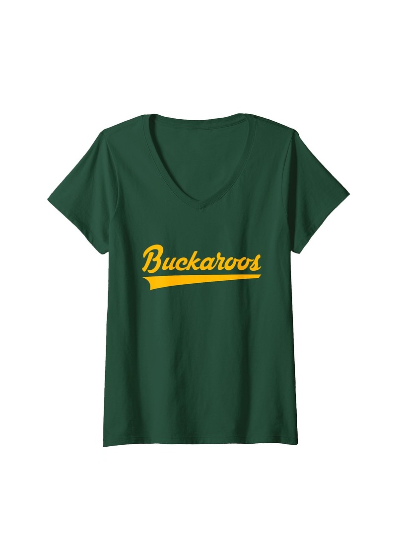 Womens Pendleton Buckaroos Vintage Swoosh V-Neck T-Shirt