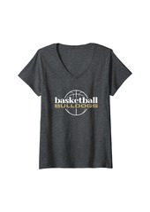 Womens Pendleton Bulldogs Basketball V-Neck T-Shirt