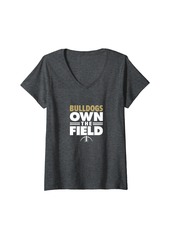 Womens Pendleton Bulldogs Own the Field V-Neck T-Shirt