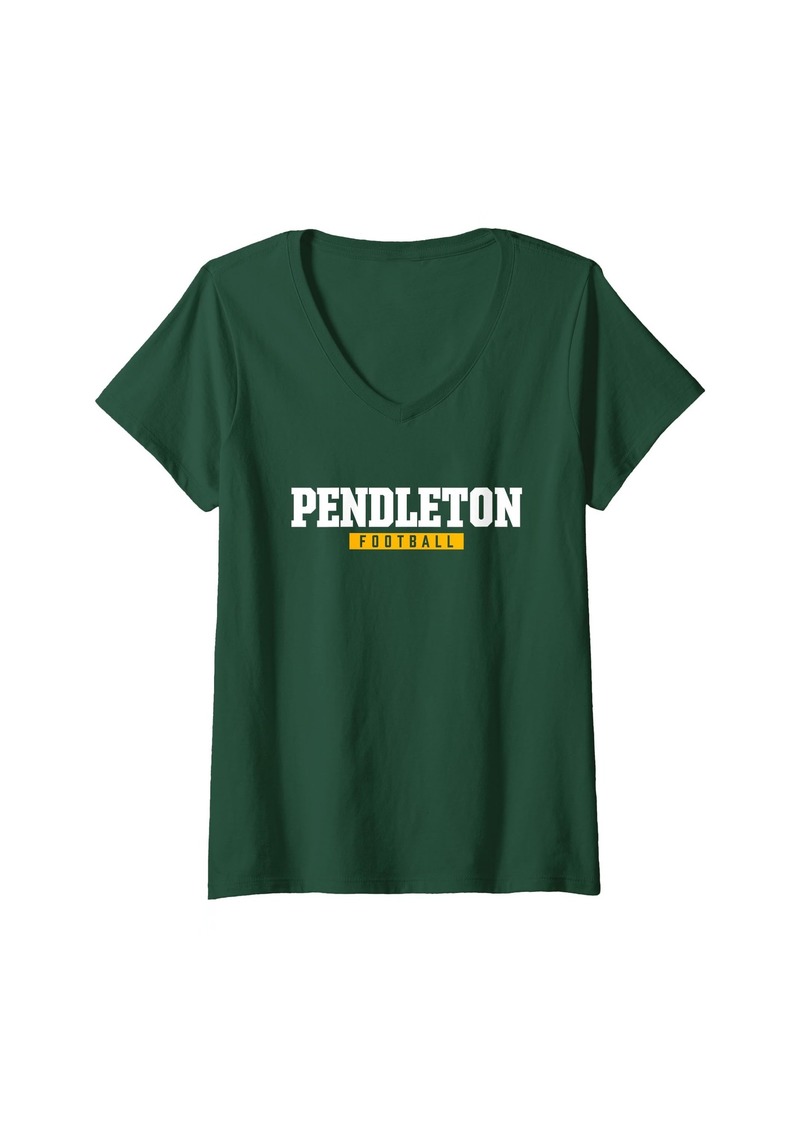 Womens Pendleton High School Football HS V-Neck T-Shirt