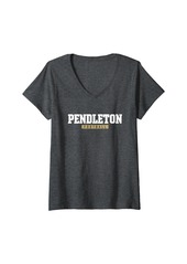 Womens Pendleton High School Football HS V-Neck T-Shirt