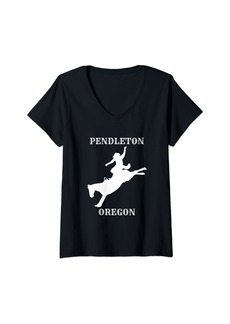 Womens Pendleton Oregon Round-Up Rodeo Days V-Neck T-Shirt