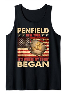 Penfield New York USA Flag 4th Of July Tank Top