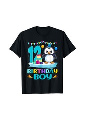 12th Birthday Penguin 12 Year Old Birthday Boy Party T-Shirt
