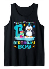 13th Birthday Penguin 13 Year Old Birthday Boy Party Tank Top